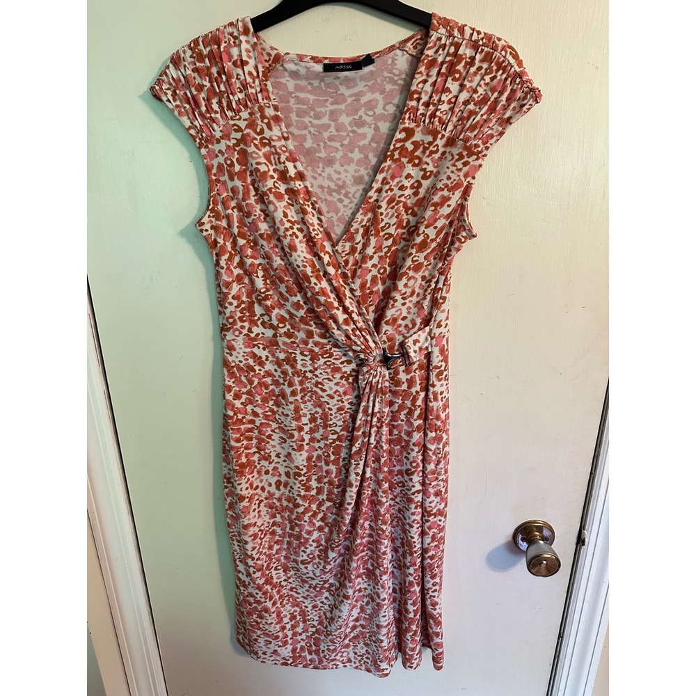 APT. 9 Faux Wrap‎ Dress Animal Print Sleeveless Casual Dress Small